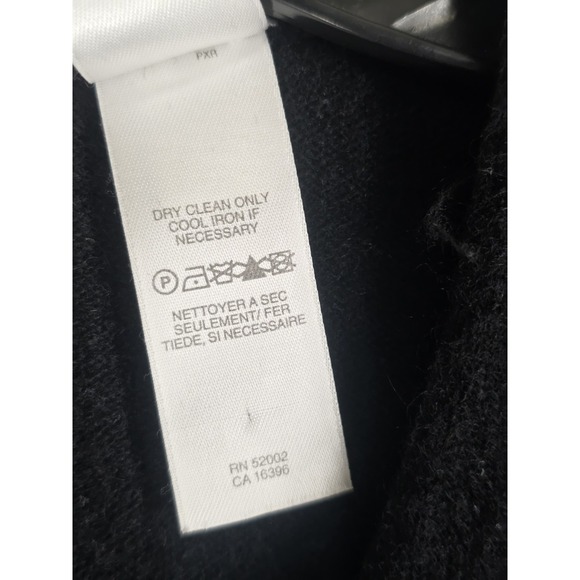 Liz Claiborne Cardigan Sweater 100 Cashmere 2-Ply Ws L Solid Blk Perforated READ - Picture 10 of 12